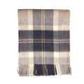 100% Pure Lambswool Tartan Blanket – Luxury Soft Warm Plaid Wool Throw - Home Décor - Bannockbane Silver - Heritage Of Scotland -