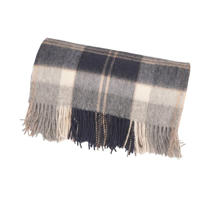 100% Pure Lambswool Tartan Blanket – Luxury Soft Warm Plaid Wool Throw - Home Décor - Bannockbane Silver - Heritage Of Scotland -