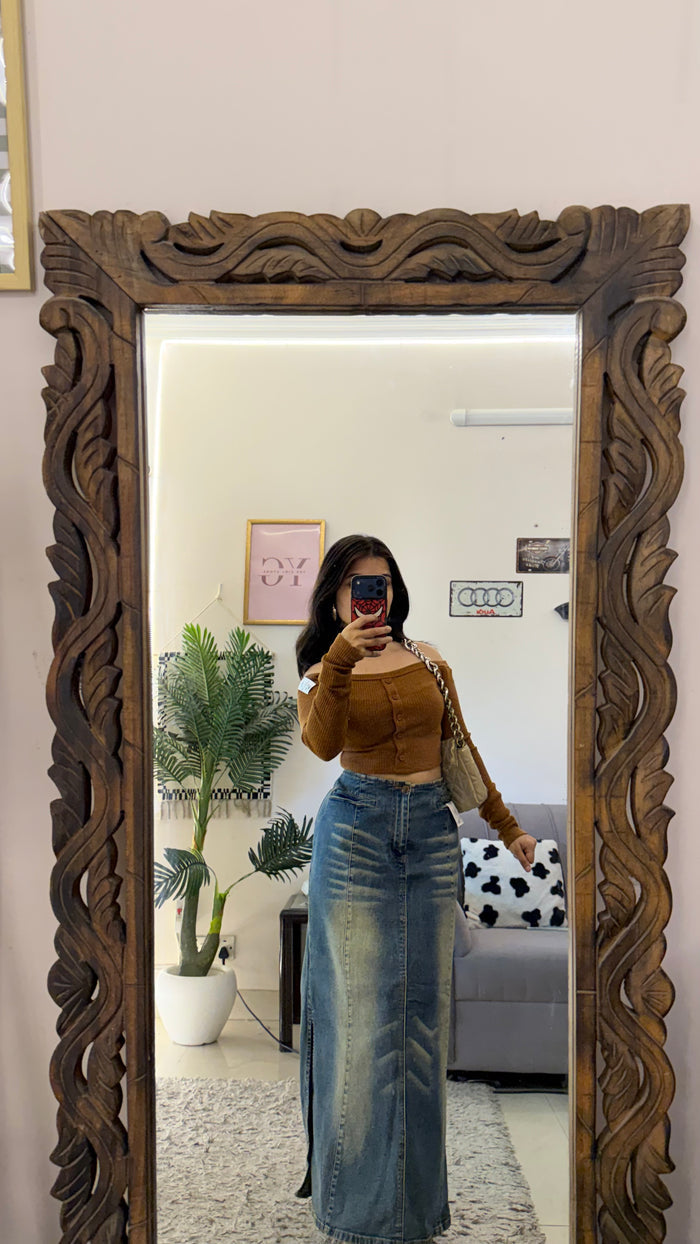 11 retro denim skirt W34/35L