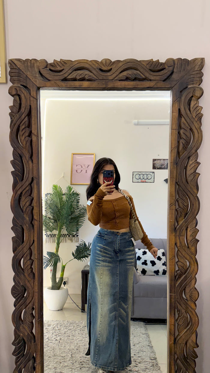 11 retro denim skirt W34/35L