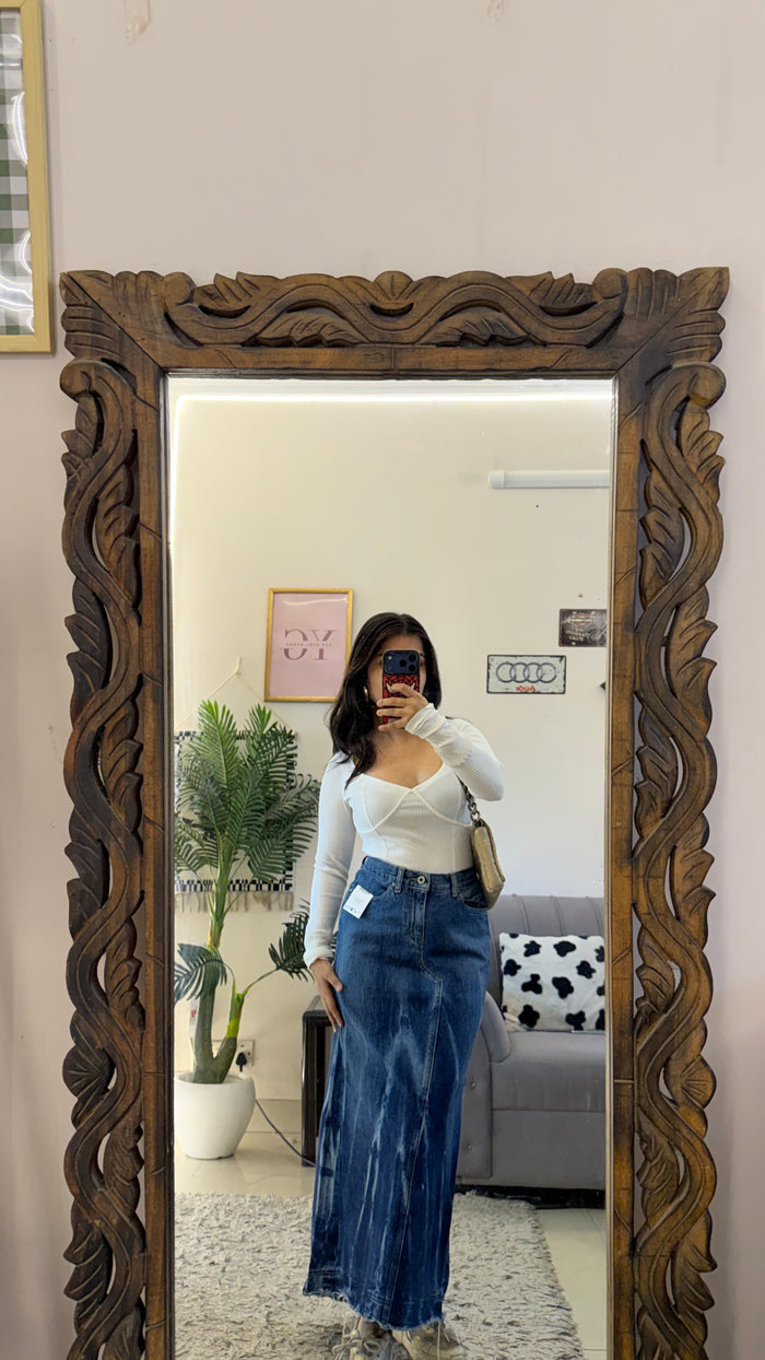 19 retro denim skirt W27/34L