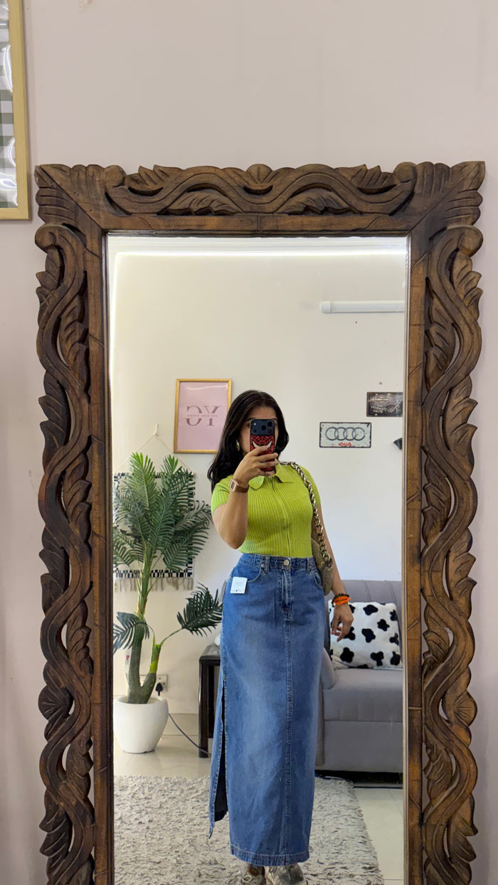 5 retro denim skirt W32/33L