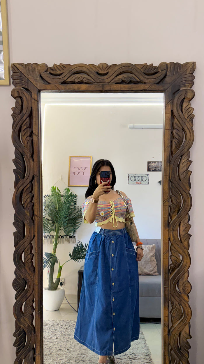 54 Pinterest denim skirt W26-28/32L