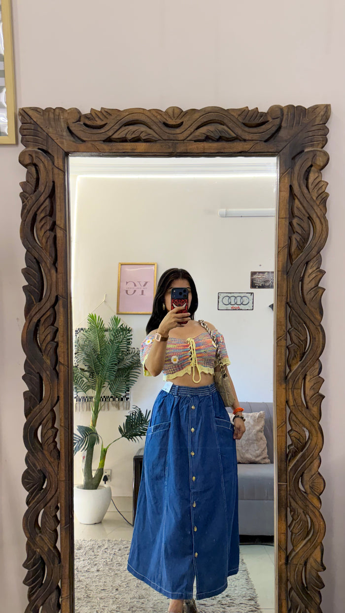 54 Pinterest denim skirt W26-28/32L