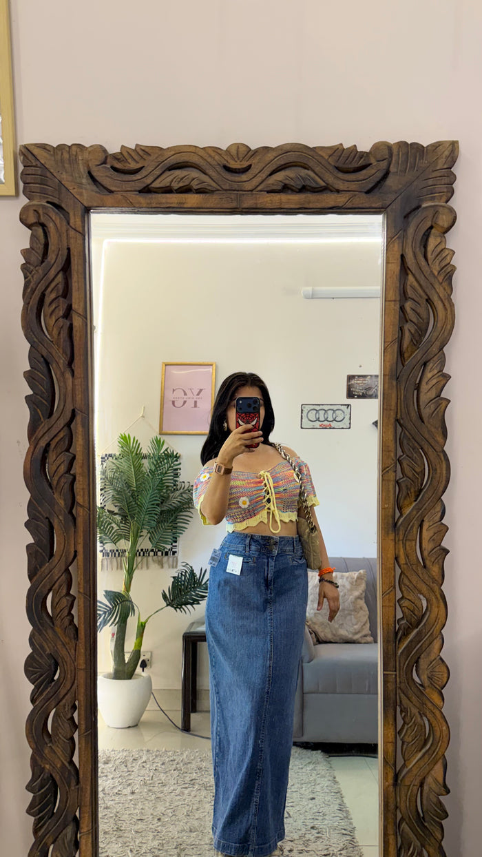 56 Pinterest denim skirt W32/36L