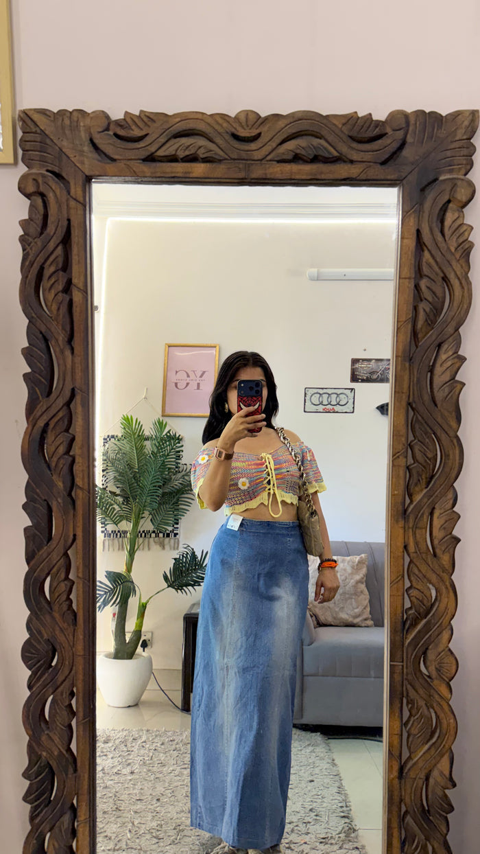 57 Pinterest denim skirt W31/35L