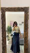 61 retro denim skirt30/35L
