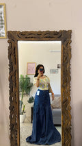 65 retro denim skirt W36/44L