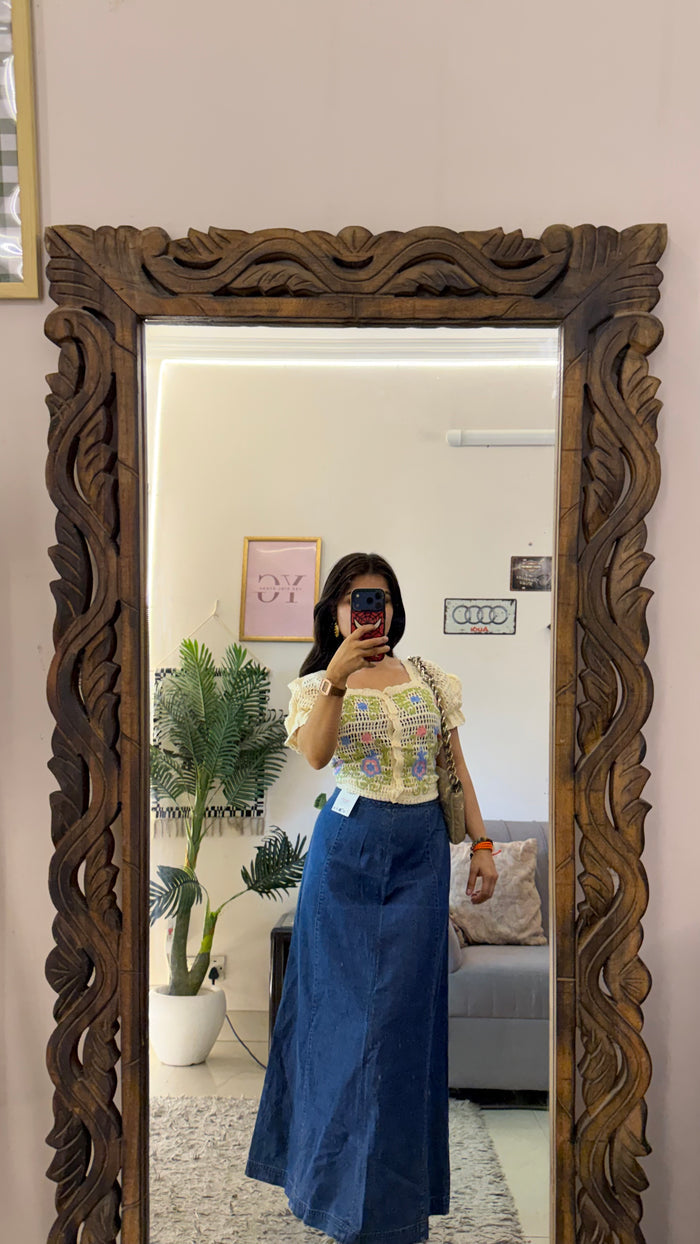 69 retro denim skirt W30/34L