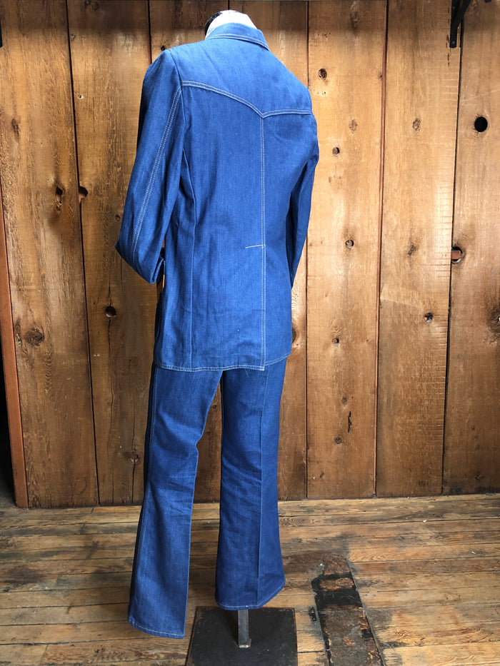 70s Jeans Joint Denim/Leather Suit    W32