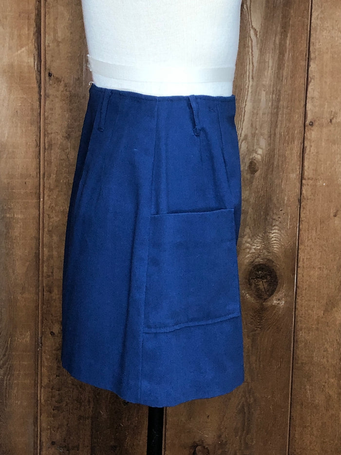 70s Navy Wrap Mini Skirt    W26”