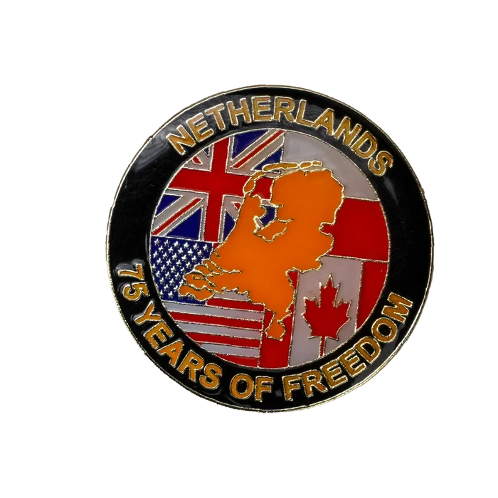 "75 Years of Freedom" in the Netherlands Pin - Army & Outdoors - Flags, Badges & Insignia