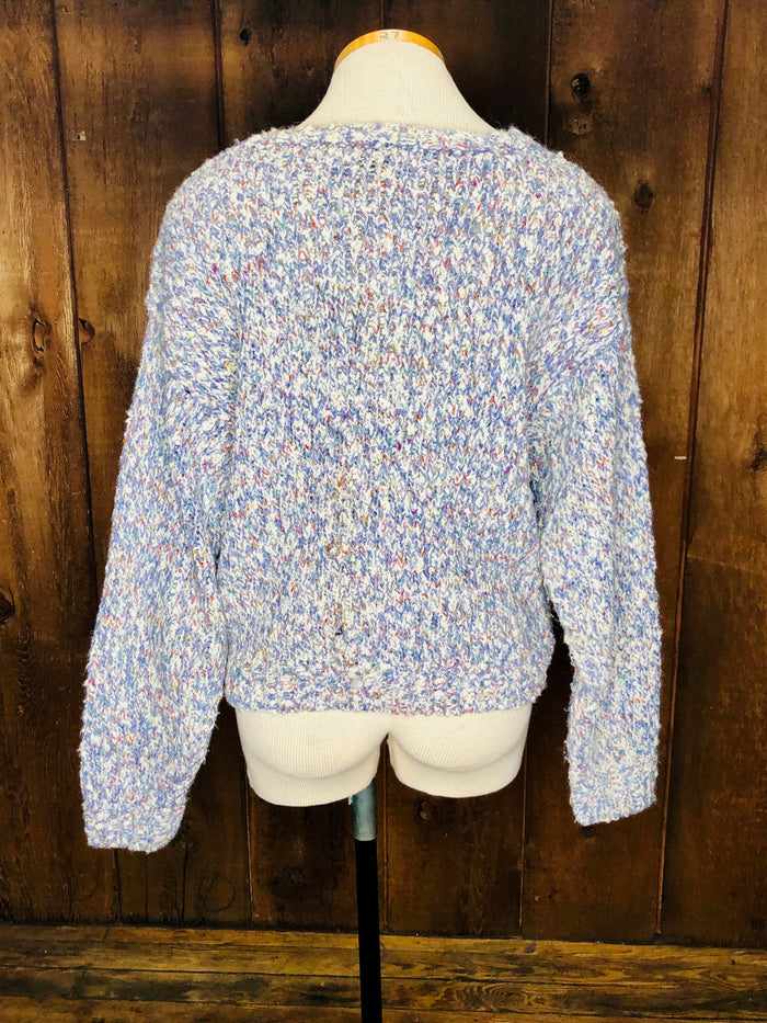 80s LizSport Lavender Marbled Sweater    M
