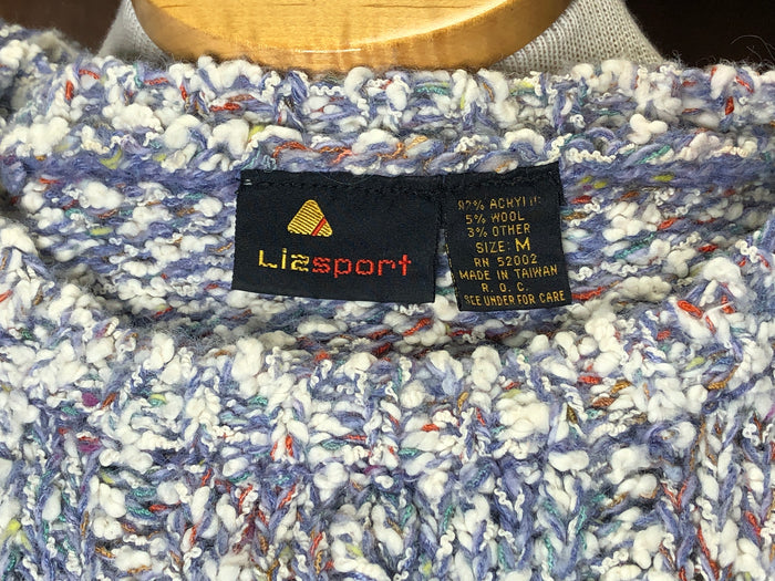 80s LizSport Lavender Marbled Sweater    M