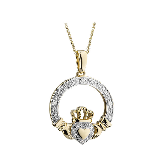 Solvar 9K Diamond Claddagh Pendant S46506