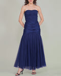 Allura Tulle Maxi Dress in Navy Peony