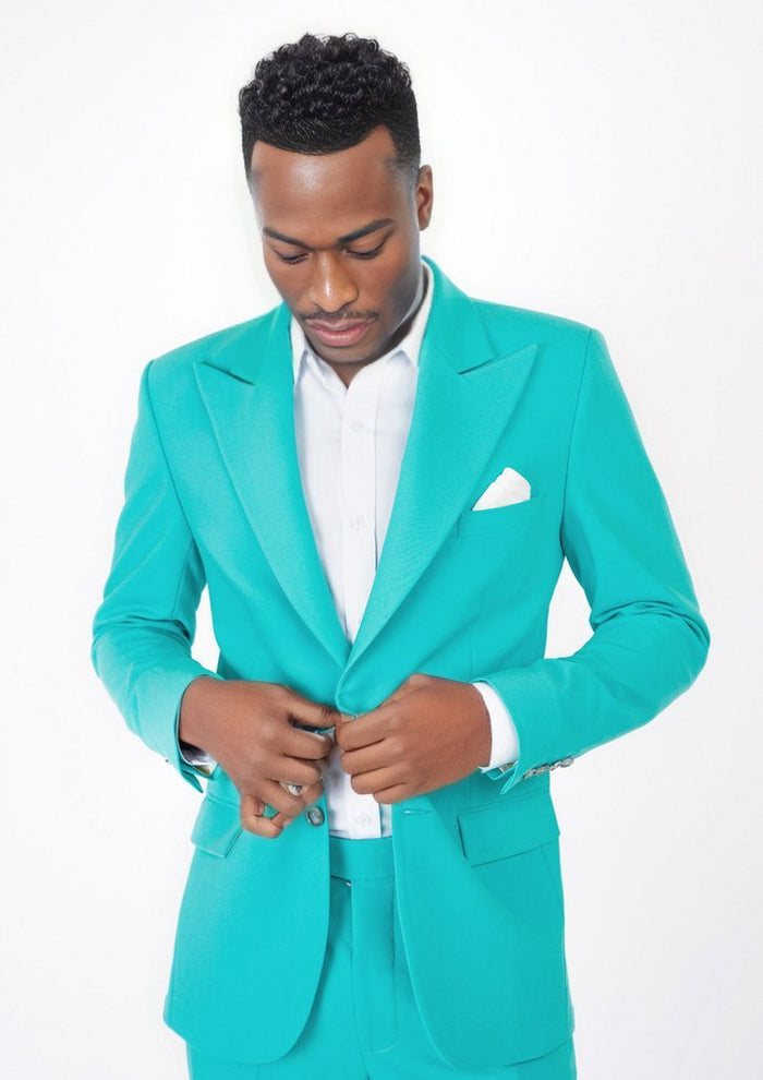 Hudson Aqua Blue Stretch Jacket - SARTORO