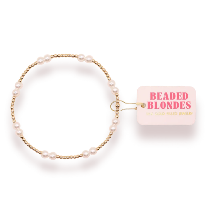 Beaded Blondes Kids Leah Pearl Bracelet