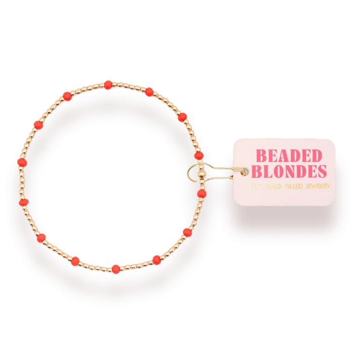 Beaded Blondes red dainty poppi bracelets