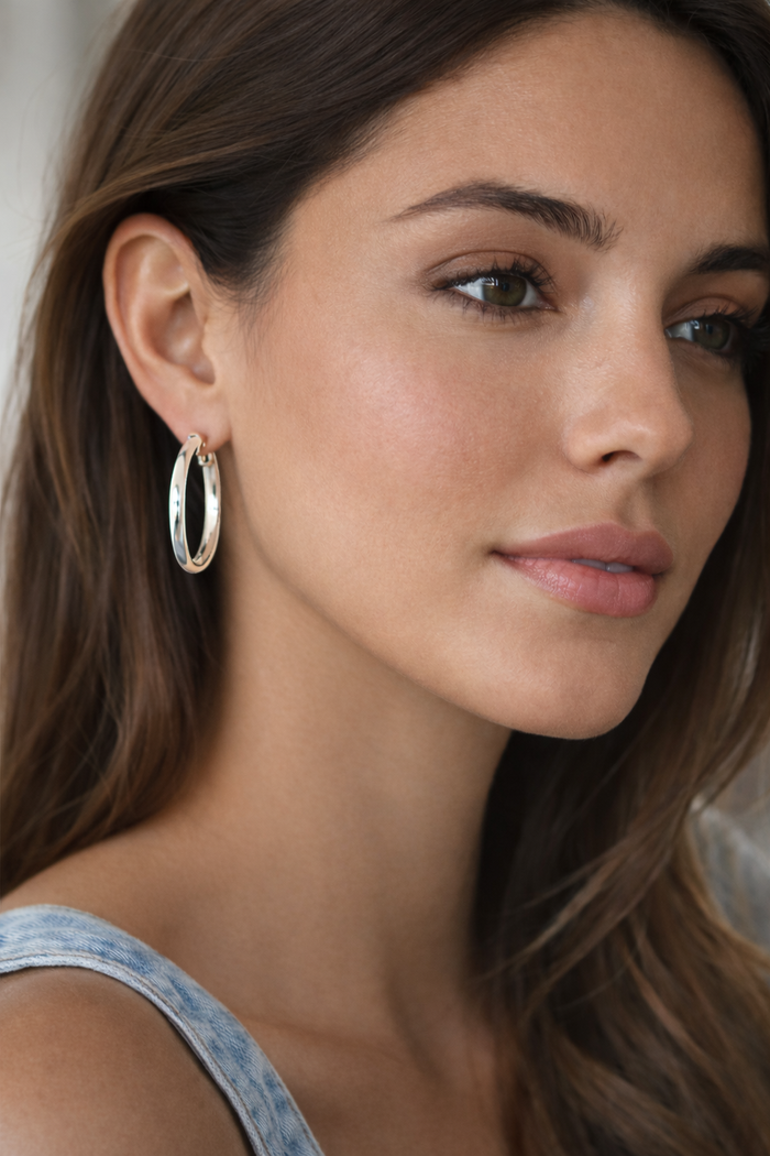 Belle Hoop Earrings - Silver