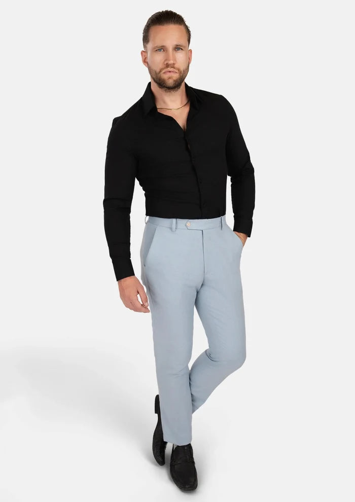Black Linen Blend Shirt - SARTORO