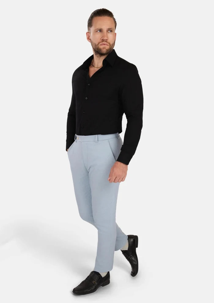 Black Linen Blend Shirt - SARTORO