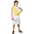 Boys Ancient Greek Yellow White Robe Halloween Costume L (8-10 years)