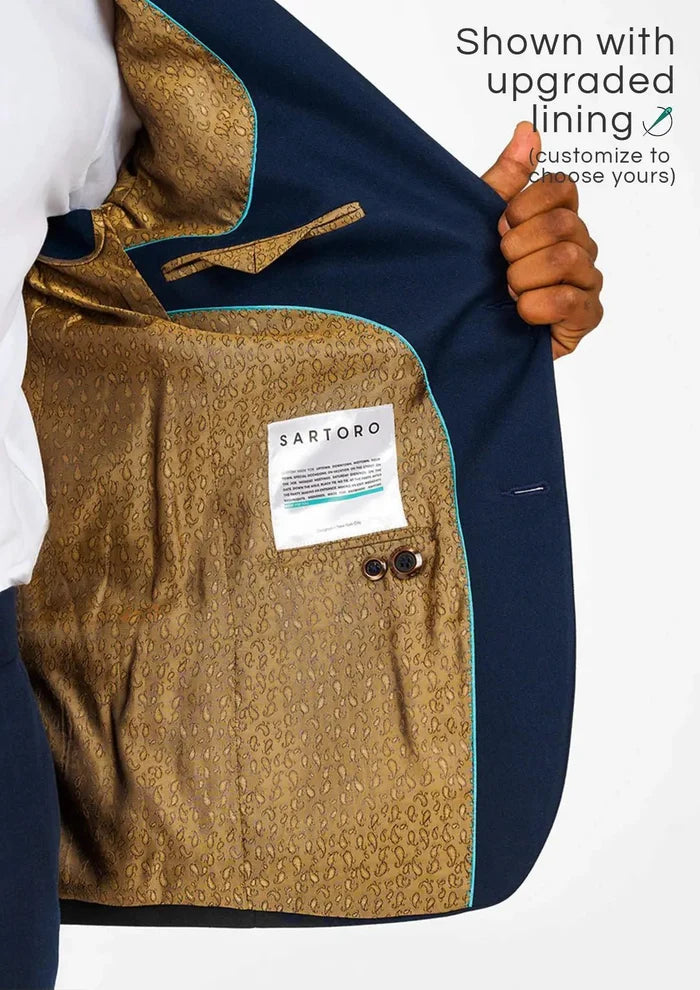 Bryant Navy Cotton Jacket - SARTORO