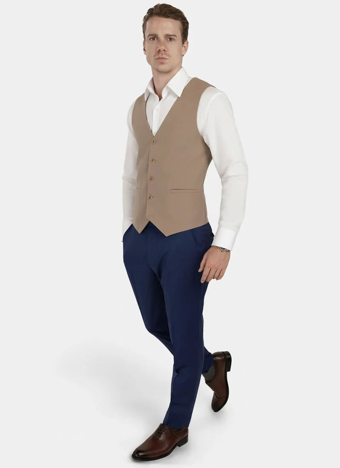 Camel Cotton Vest - SARTORO