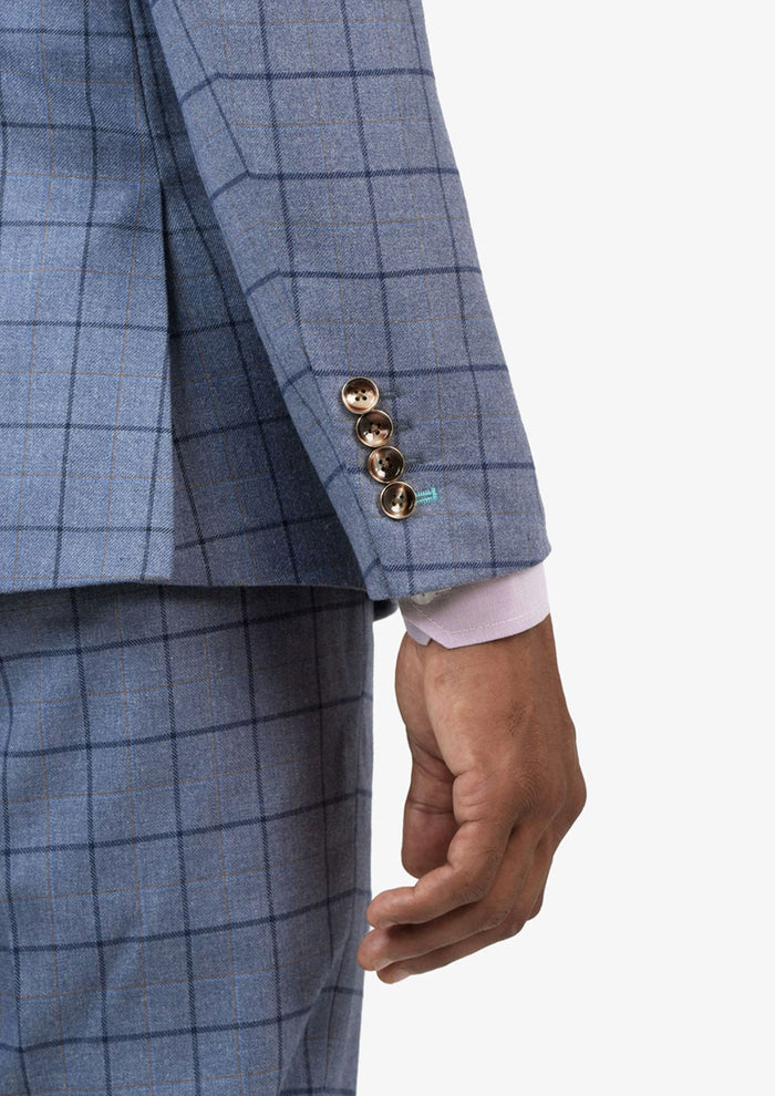 Astor Carolina Blue Windowpane Jacket - SARTORO