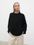 Honor is 5'4" & Wears Size UK S|Cece Fluffy Jumper - Black