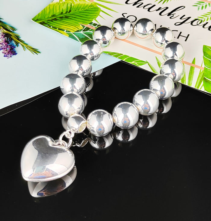 Chunky Heart Bracelet- Silver