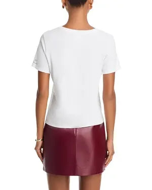 Cinq A Sept Rhinestone Bonjour Shrunken Tee WGOB