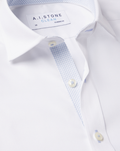 CLEAN Boys Twill NON IRON Cutaway Collar Shirt Long Sleeves with Powder Dot Contrast Fabric