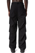 Comfort fit textured cotton trousers, Black