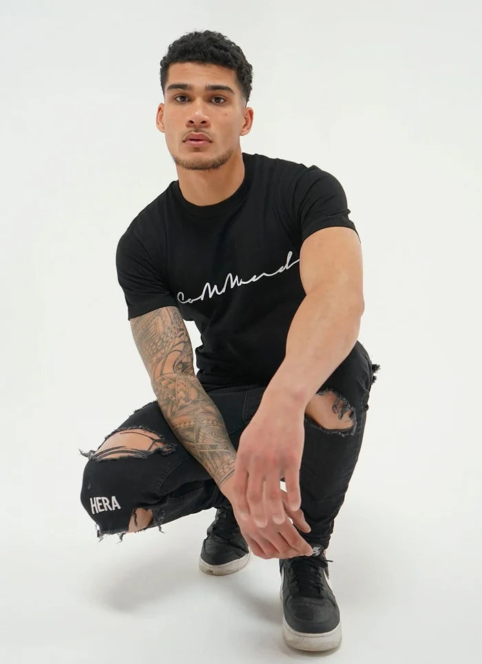COMMAND Cursive T-Shirt (Black)