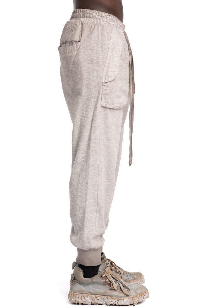 Thom Krom | SS26 - Cotton linen contrast drawstring pants,  Cold dye stone MST523