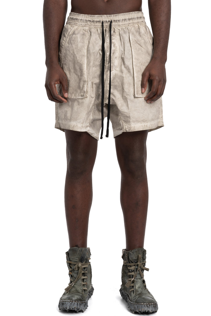 Thom Krom | SS26 - Cotton poplin shorts, Vegetal stone MP37