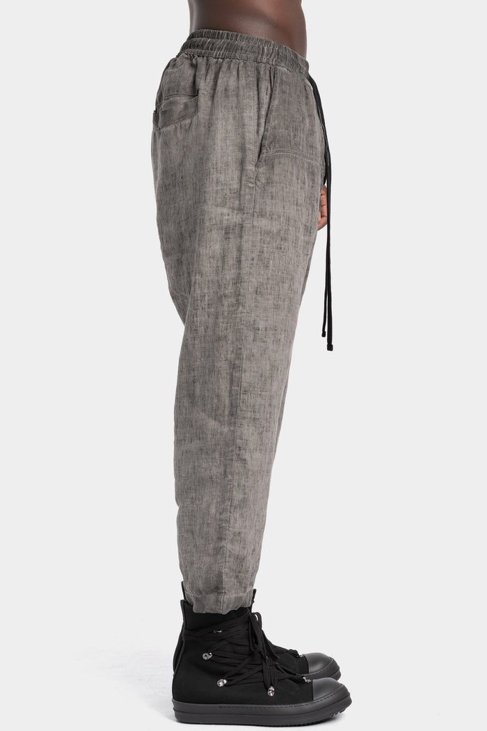Thom Krom | SS26 - Cropped linen pants, Vegetal black MP49