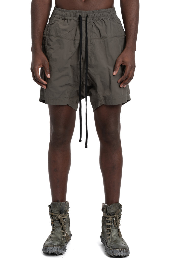 Thom Krom | SS26 Crushed nylon shorts, Olive earth MP42
