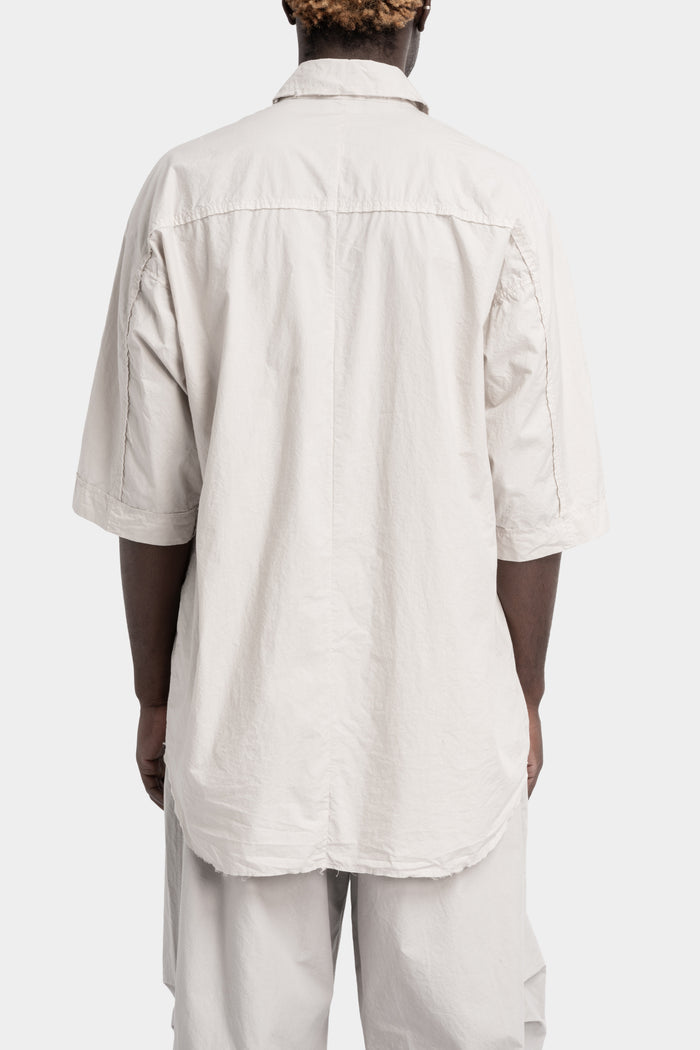 Deconstructed short sleeve poplin shirt, Light Grey