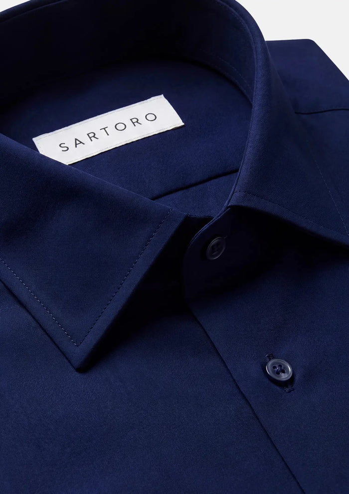 Deep Blue Ultrasoft Bamboo Shirt - SARTORO