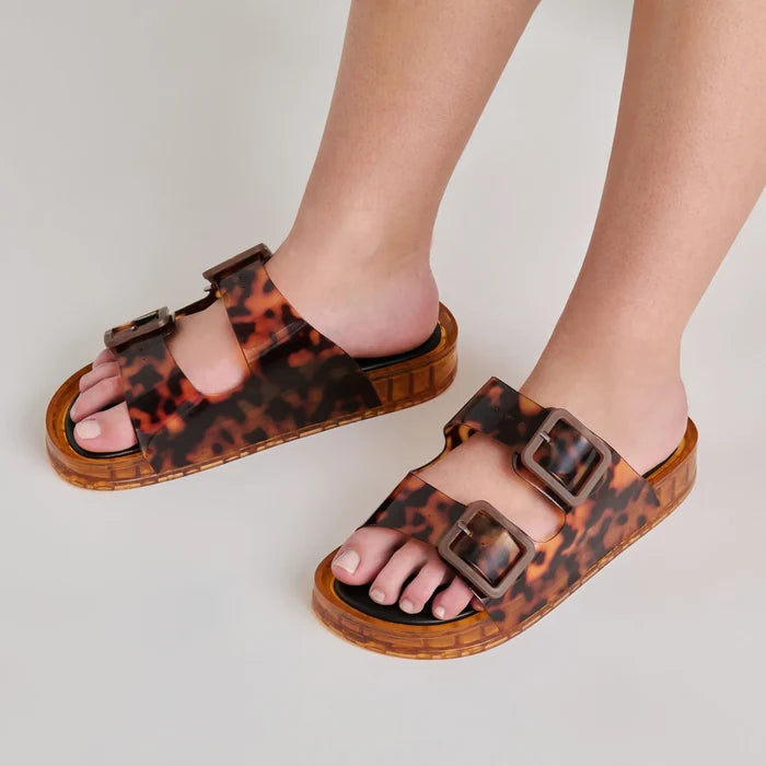 dolce vita julio slide sandals on feet details