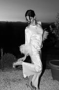 Dolly Bridal Dress with Feather Sleeve Rewritten London