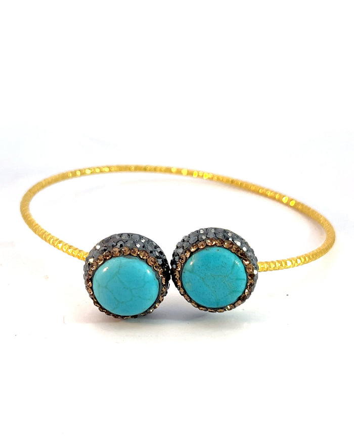 Style the Double Gemstone 925 Sterling Silver Adjustable Bracelet exclusively at Born To Glam