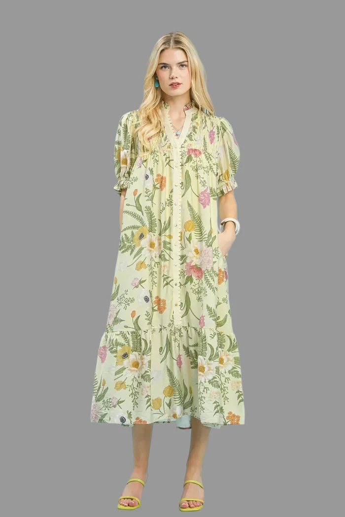 umgee plus size floral print dress