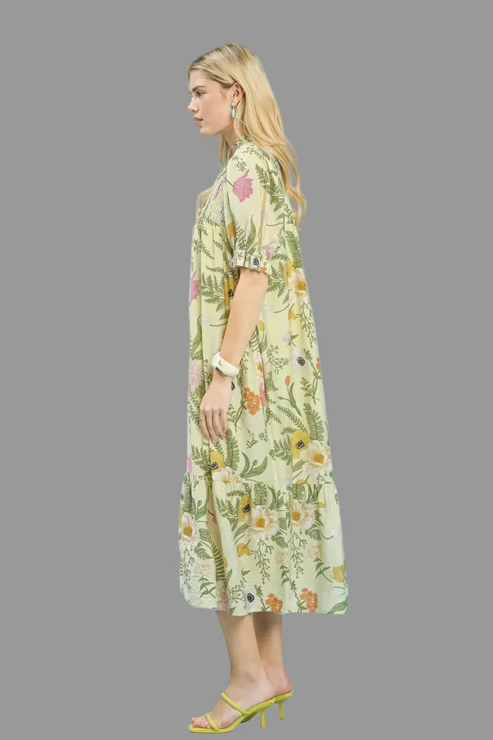 umgee plus floral print dress with pockets
