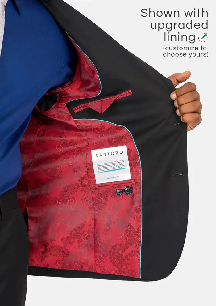 Ellis Black Crosshatch Jacket - SARTORO