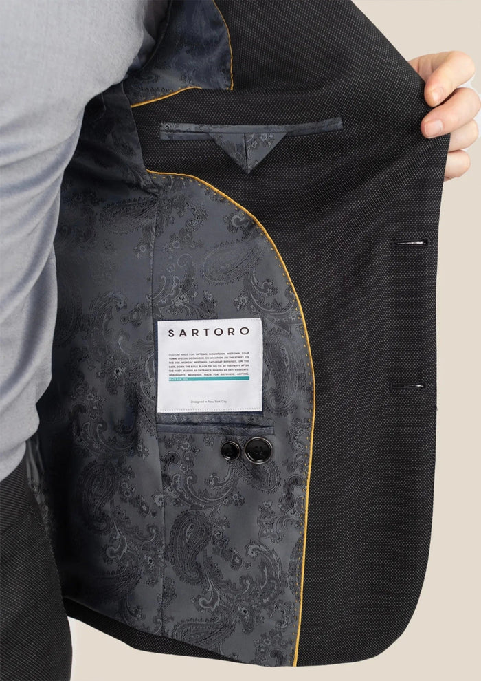 Ellis Black Pindot Suit - SARTORO