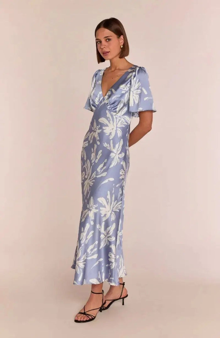 Ellis Dress in Blue Lily Print Rewritten